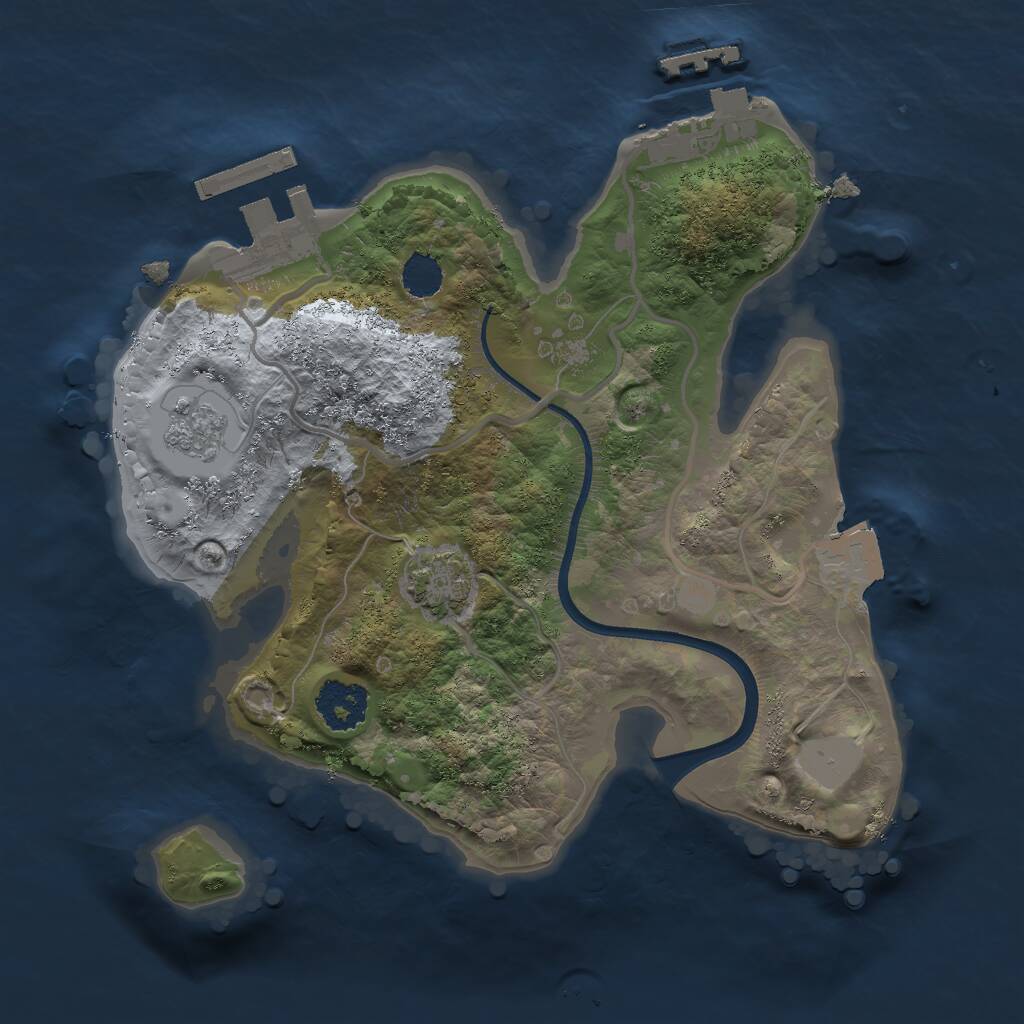 Rust Map: Procedural Map, Size: 2000, Seed: 1551172288, 5 Monuments