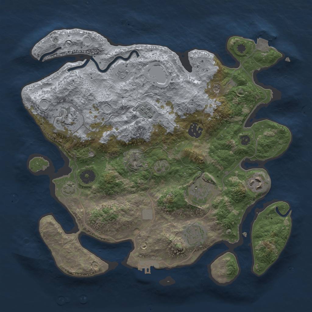 Rust Map: Procedural Map, Size: 3250, Seed: 528700, 13 Monuments
