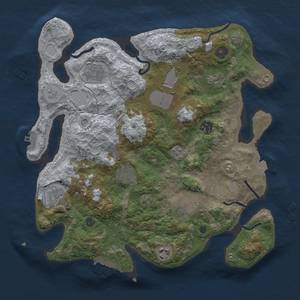 Thumbnail Rust Map: Procedural Map, Size: 3500, Seed: 2118548035, 17 Monuments