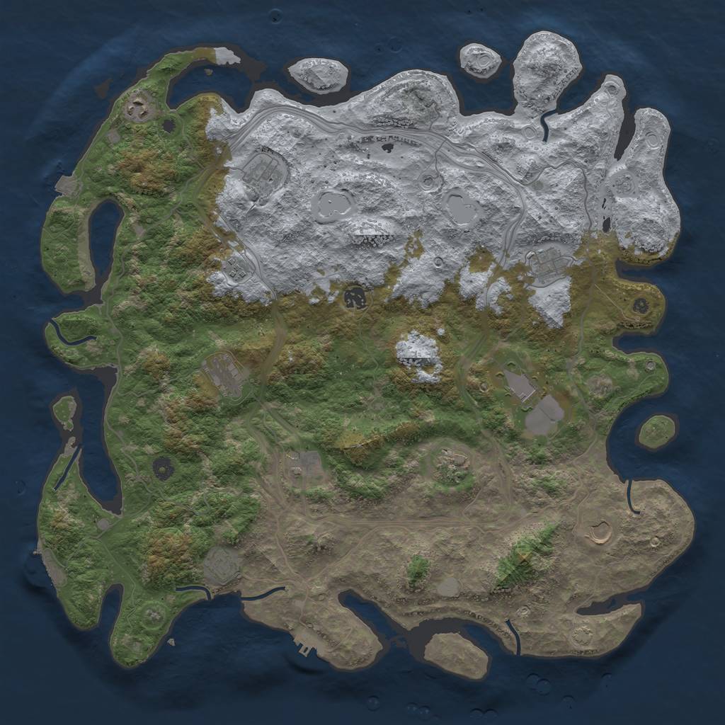 Rust Map: Procedural Map, Size: 4800, Seed: 1836820091, 19 Monuments