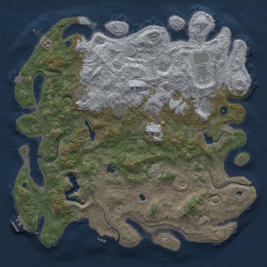 Rust Map: Procedural Map, Size: 4800, Seed: 1836820091, 16 Monuments