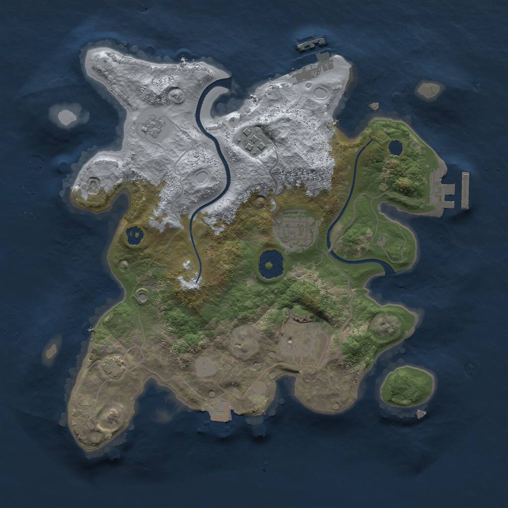 Rust Map: Procedural Map, Size: 2800, Seed: 439113752, 8 Monuments