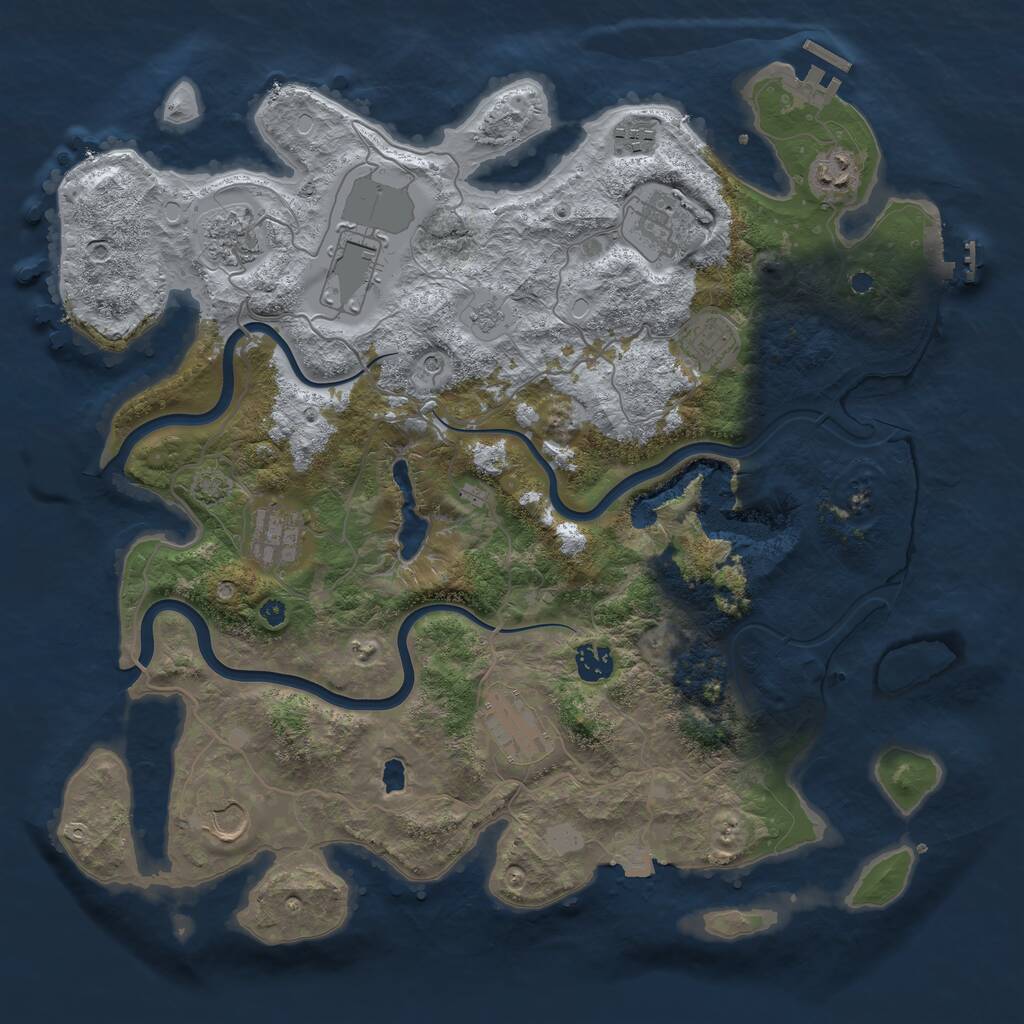 Rust Map: Procedural Map, Size: 4000, Seed: 79421856, 16 Monuments