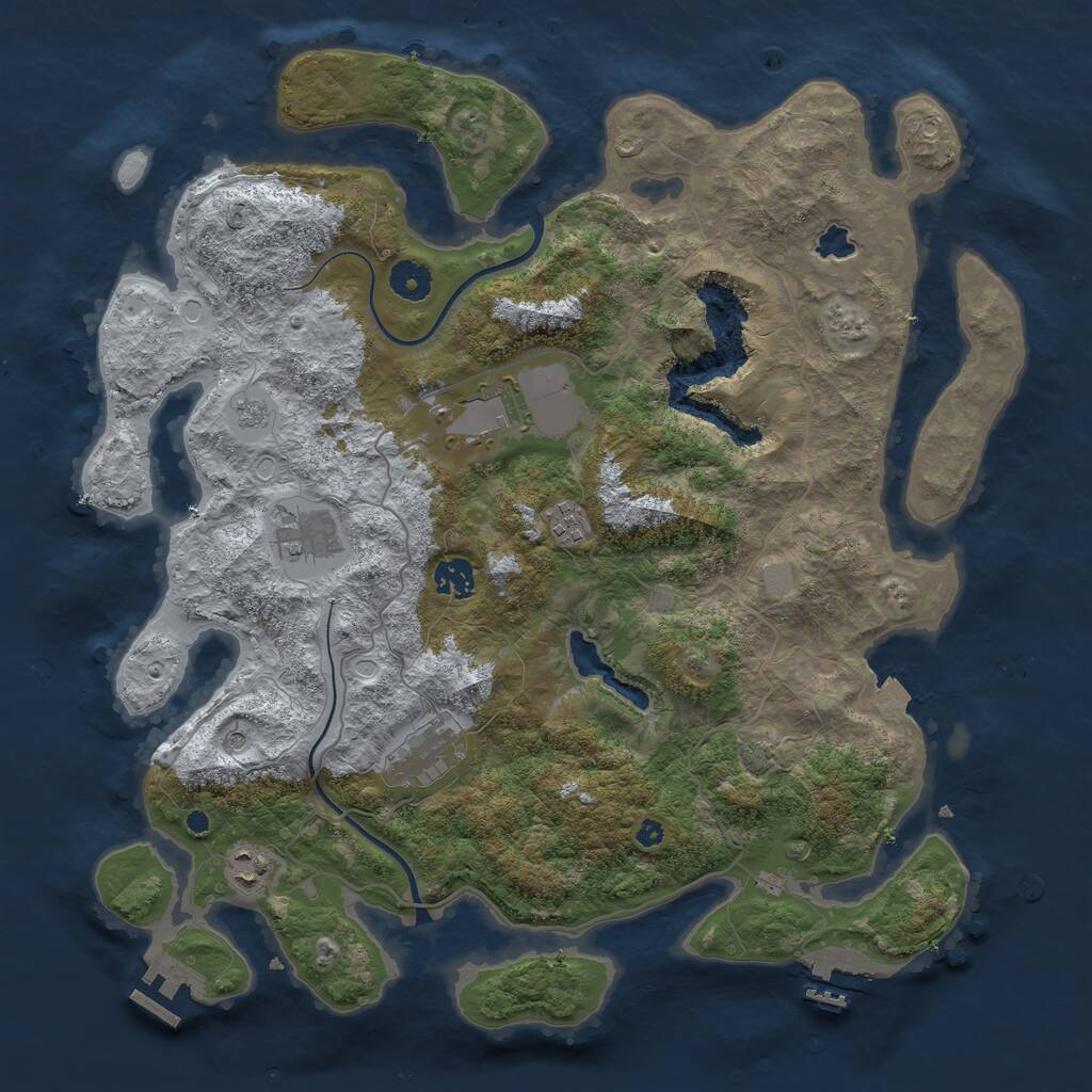 Rust Map: Procedural Map, Size: 4000, Seed: 1697515523, 12 Monuments