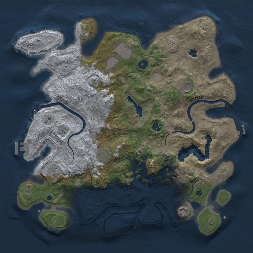 Rust Map: Procedural Map, Size: 4000, Seed: 3871561, 14 Monuments