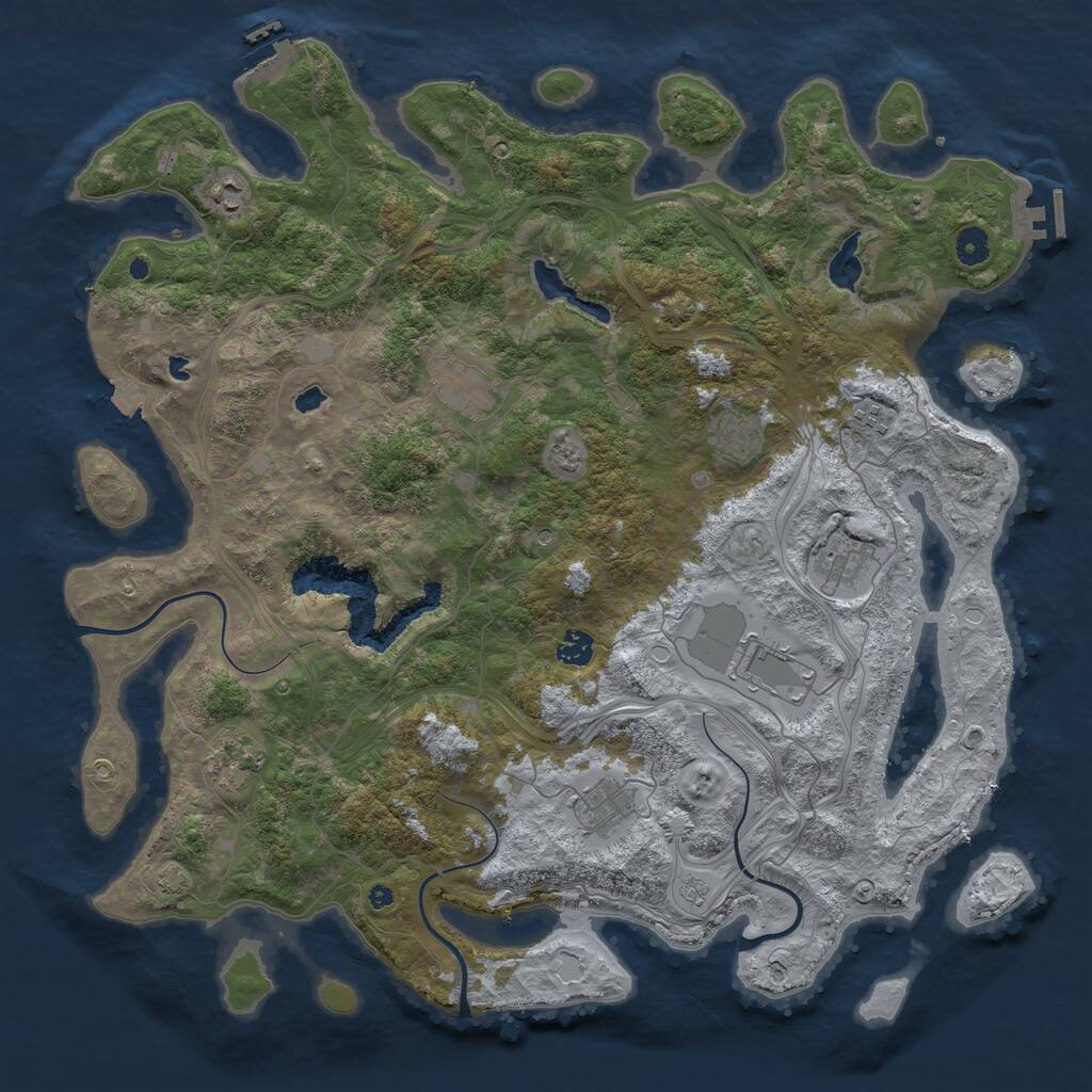 Rust Map: Procedural Map, Size: 4500, Seed: 1524484317, 15 Monuments