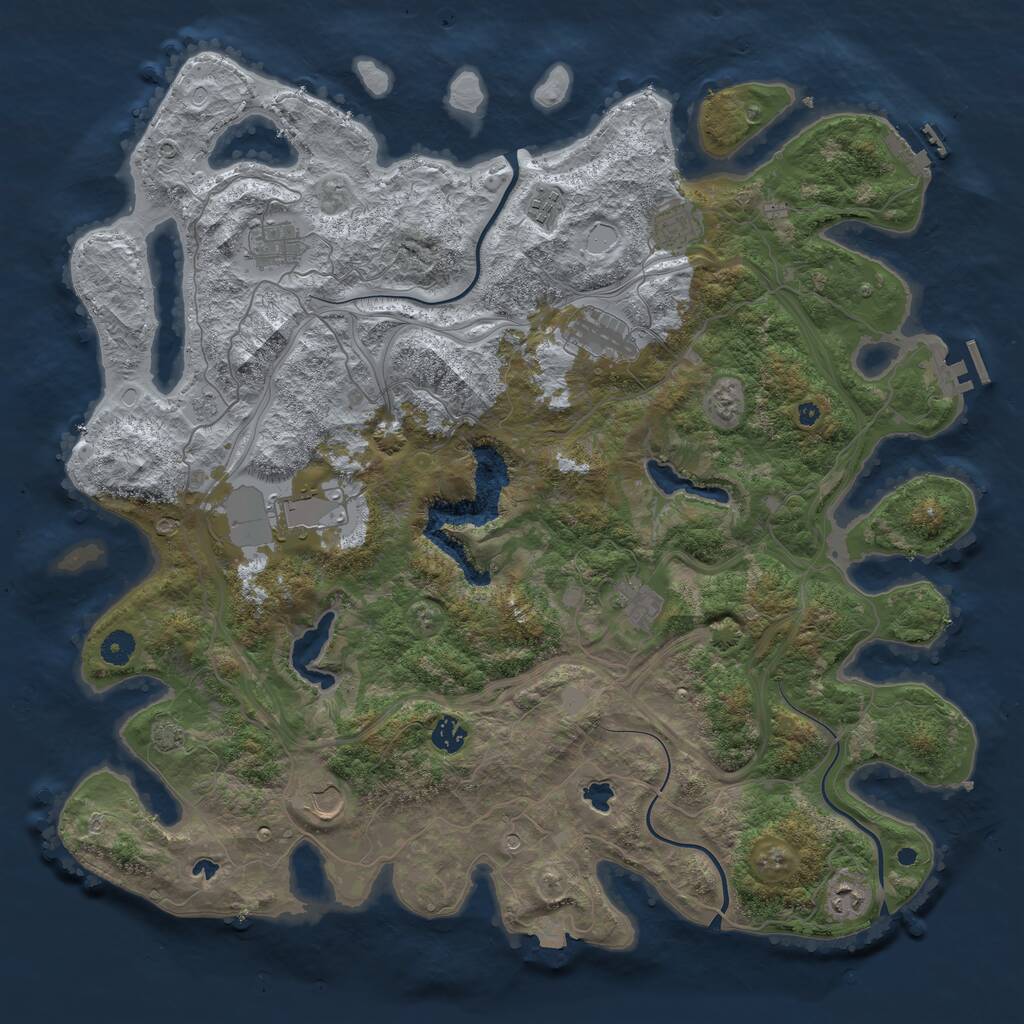 Rust Map: Procedural Map, Size: 4500, Seed: 2008491110, 15 Monuments