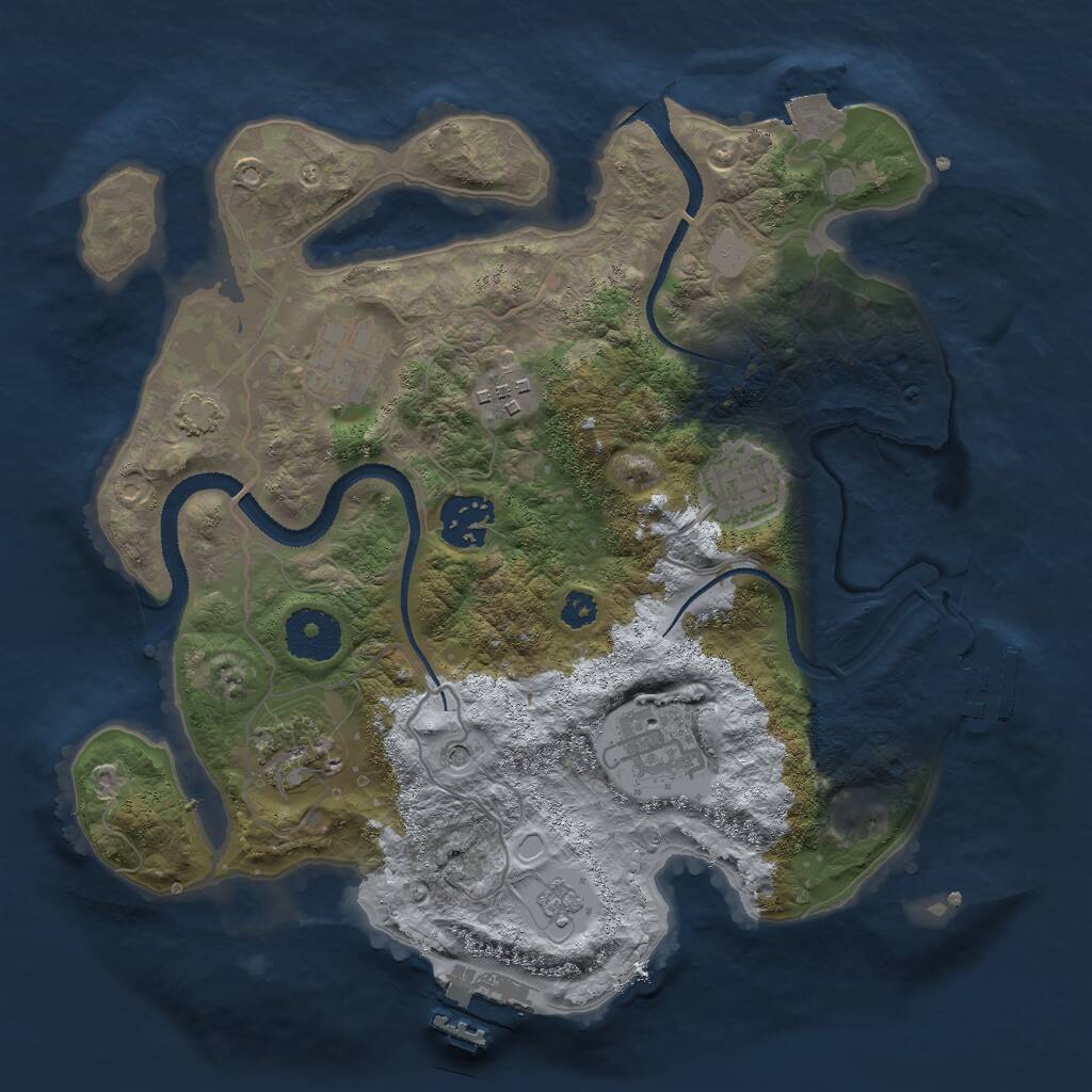 Rust Map: Procedural Map, Size: 2999, Seed: 238457, 12 Monuments