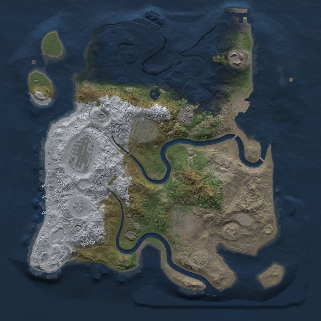 Rust Map: Procedural Map, Size: 3000, Seed: 8926513, 11 Monuments