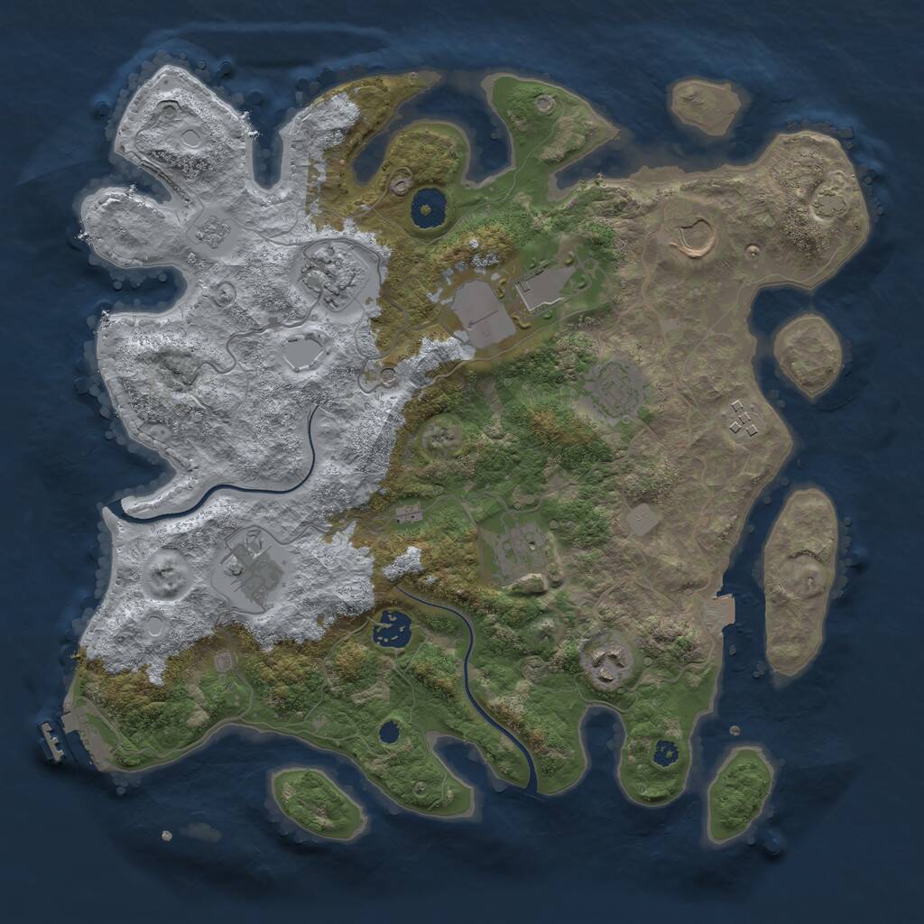 Rust Map: Procedural Map, Size: 3600, Seed: 631534944, 14 Monuments