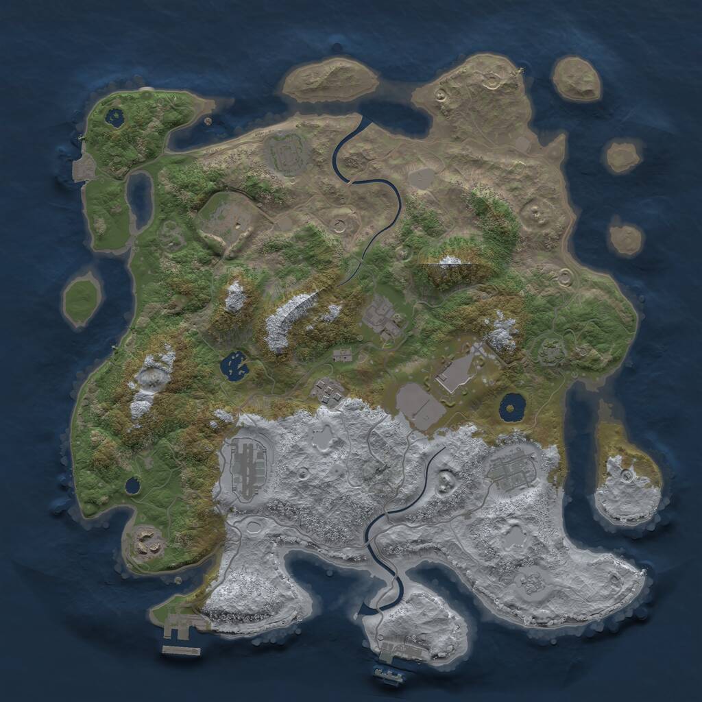 Rust Map: Procedural Map, Size: 3750, Seed: 78624151, 15 Monuments