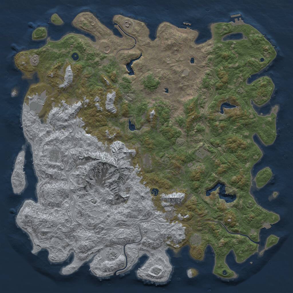Rust Map: Procedural Map, Size: 6000, Seed: 4921853, 17 Monuments