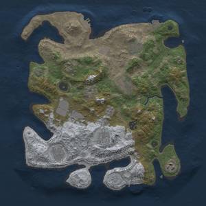 Thumbnail Rust Map: Procedural Map, Size: 3500, Seed: 1756220090, 17 Monuments