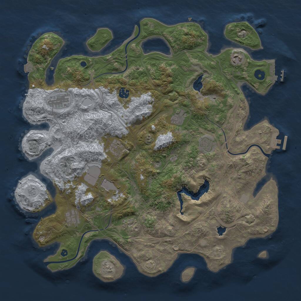 Rust Map: Procedural Map, Size: 4250, Seed: 1561636390, 16 Monuments