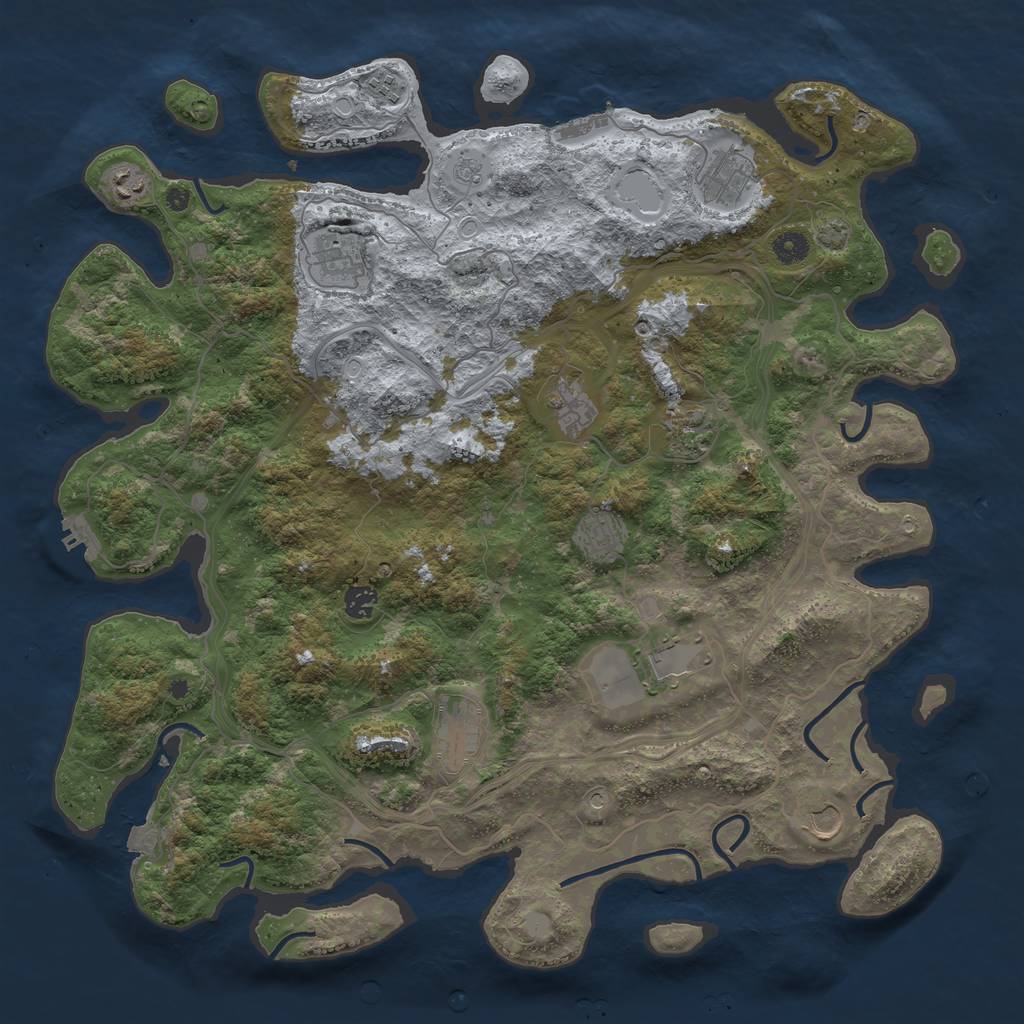 Rust Map: Procedural Map, Size: 4500, Seed: 2029514600, 19 Monuments