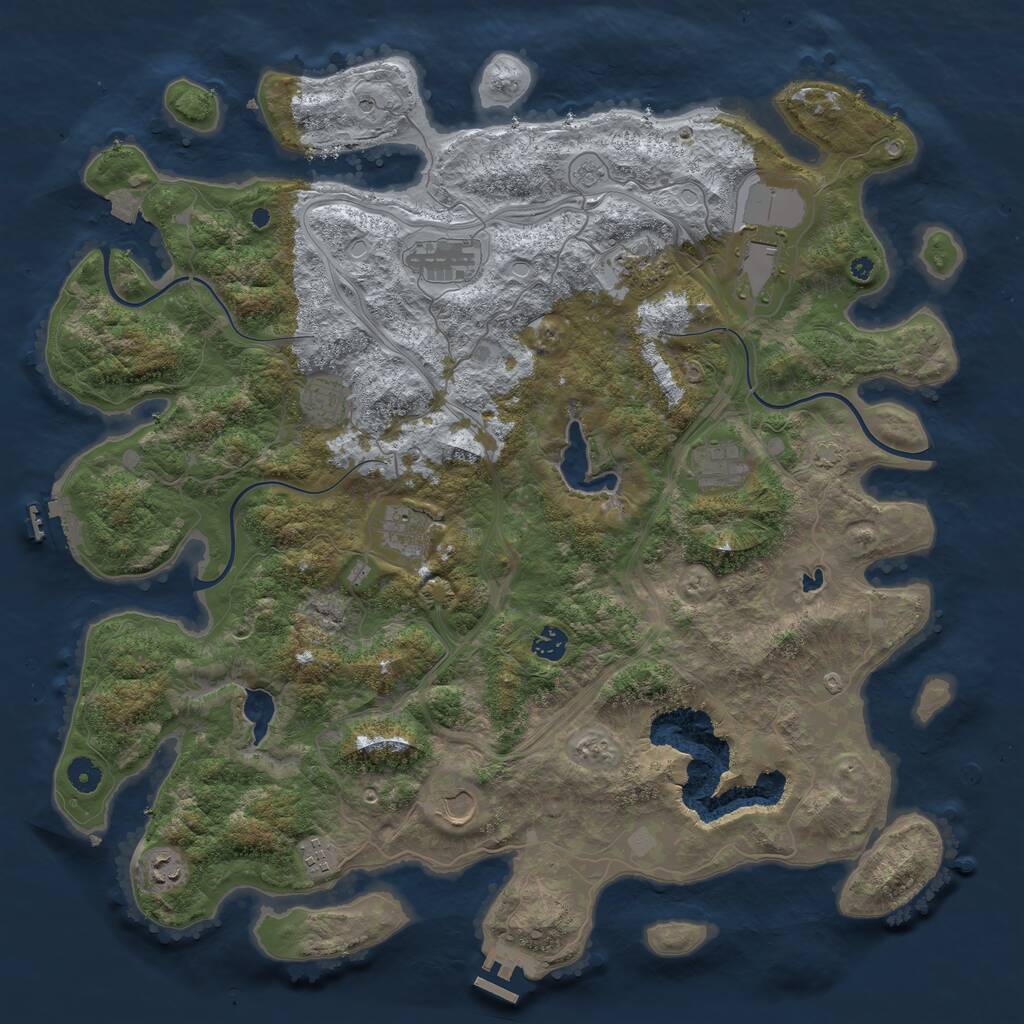 Rust Map: Procedural Map, Size: 4500, Seed: 2029514600, 16 Monuments