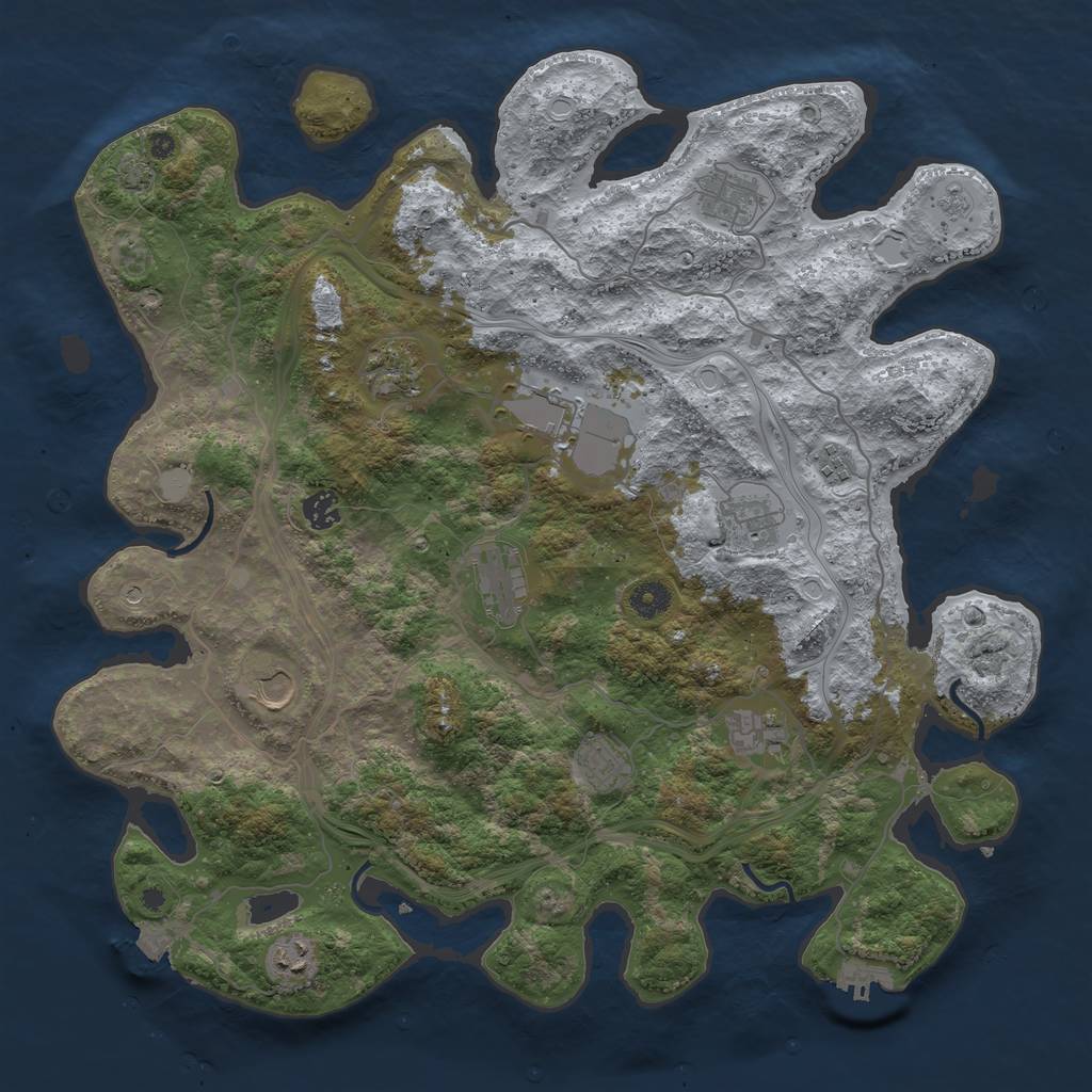 Rust Map: Procedural Map, Size: 4250, Seed: 233586877, 18 Monuments