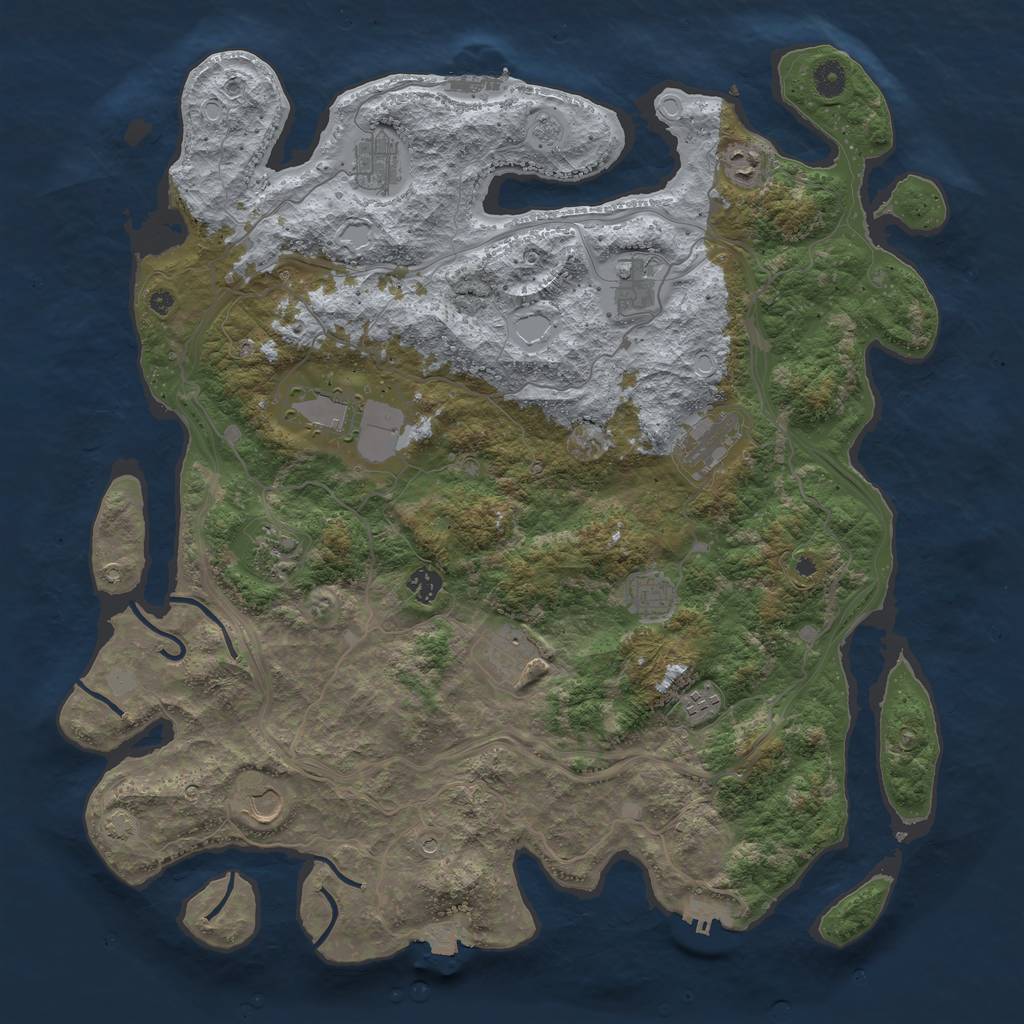 Rust Map: Procedural Map, Size: 4500, Seed: 458885706, 19 Monuments