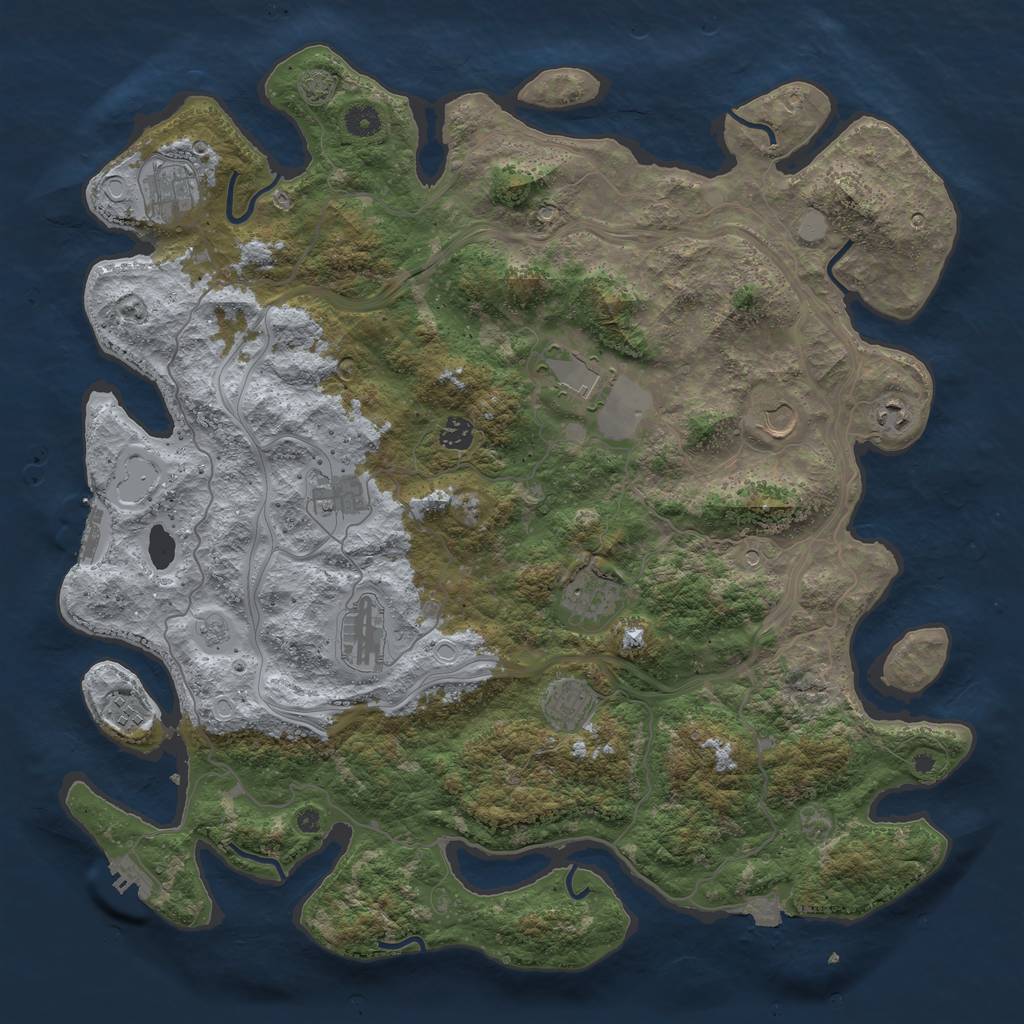 Rust Map: Procedural Map, Size: 4500, Seed: 1667132615, 18 Monuments