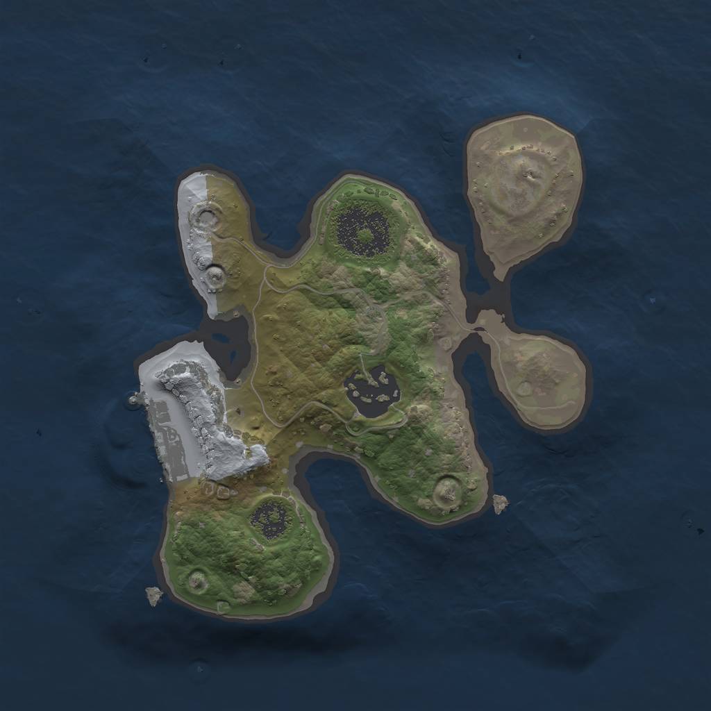 Rust Map: Procedural Map, Size: 2000, Seed: 6233321, 5 Monuments