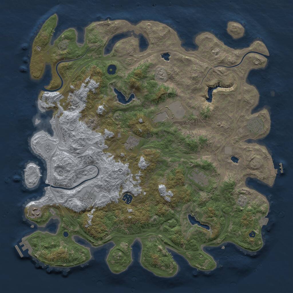Rust Map: Procedural Map, Size: 4500, Seed: 2132580260, 15 Monuments