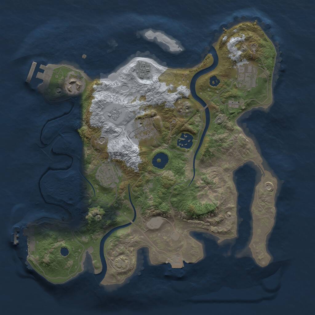 Rust Map: Procedural Map, Size: 3000, Seed: 995883720, 12 Monuments