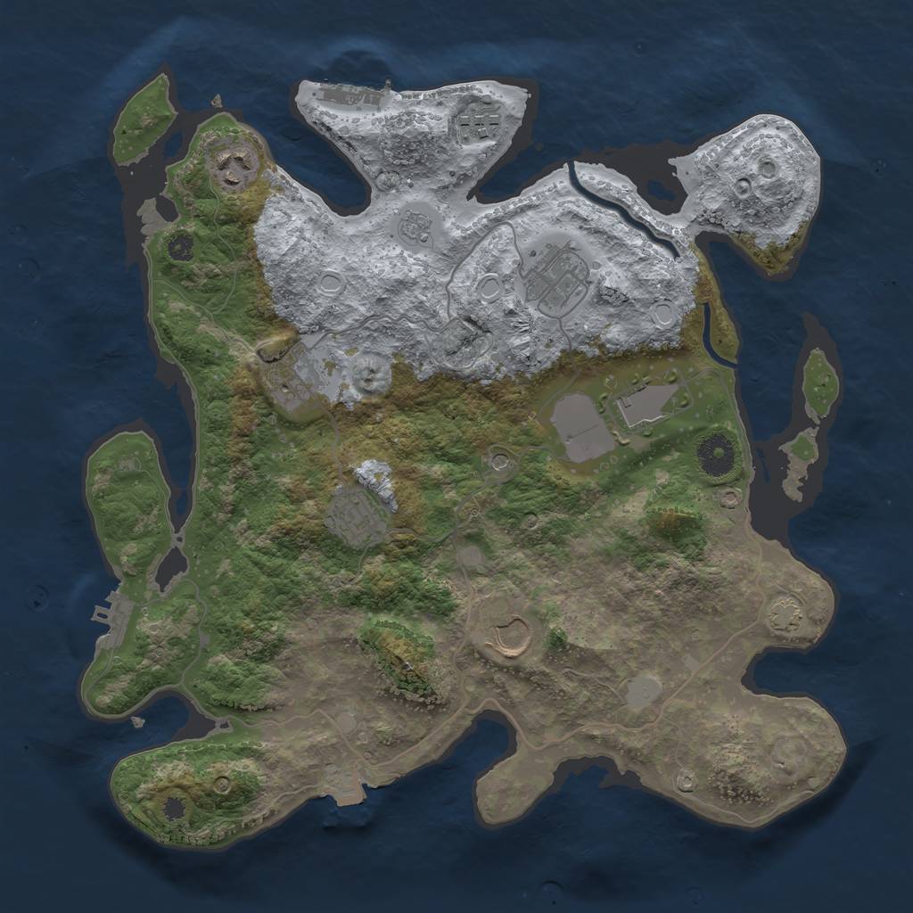 Rust Map: Procedural Map, Size: 3500, Seed: 1605989065, 15 Monuments