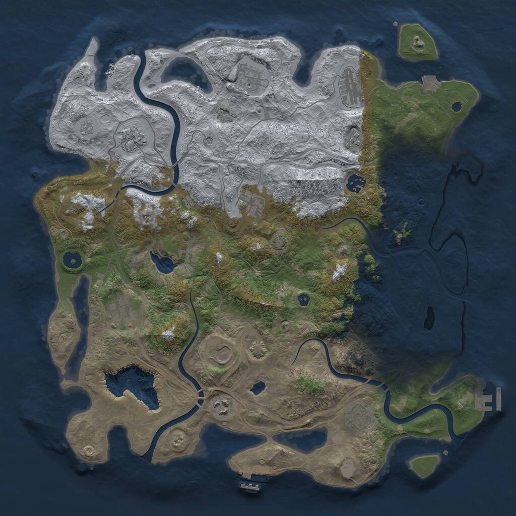 Rust Map: Procedural Map, Size: 4250, Seed: 861838600, 16 Monuments