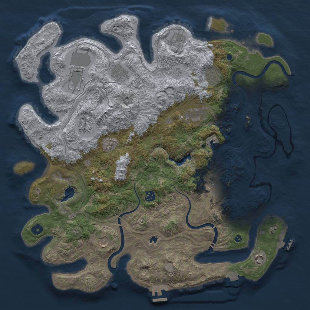 Rust Map: Procedural Map, Size: 4250, Seed: 2121145233, 17 Monuments