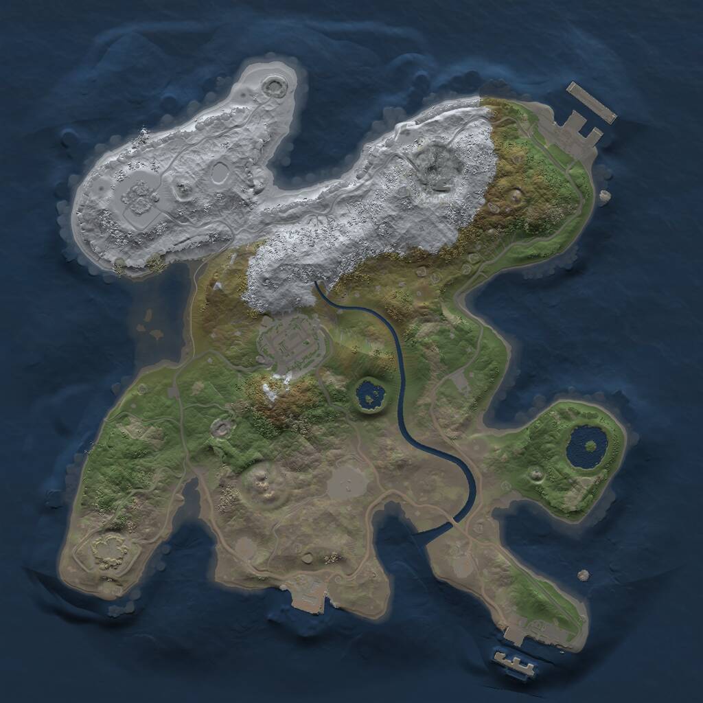 Rust Map: Procedural Map, Size: 2500, Seed: 1404178762, 6 Monuments