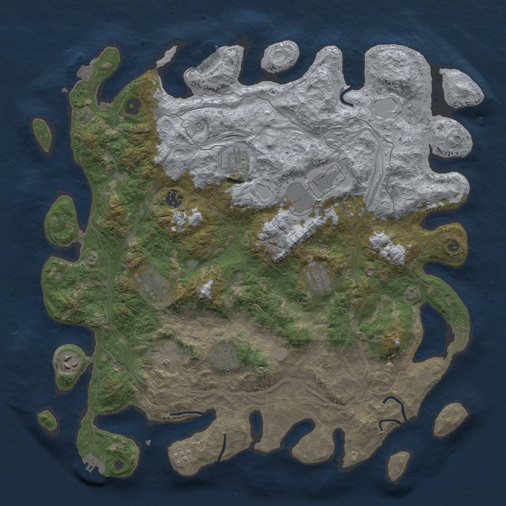 Rust Map: Procedural Map, Size: 4500, Seed: 4564, 17 Monuments