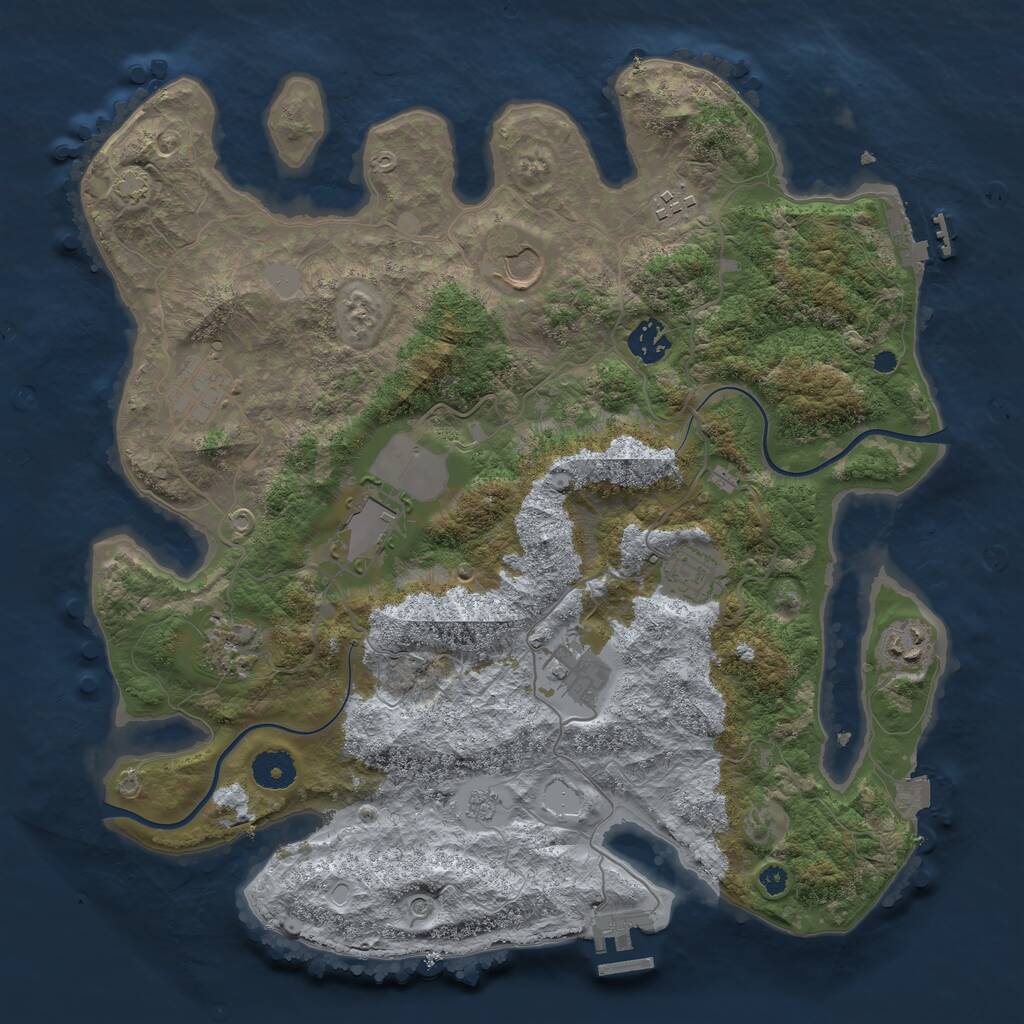 Rust Map: Procedural Map, Size: 3700, Seed: 1969064506, 15 Monuments