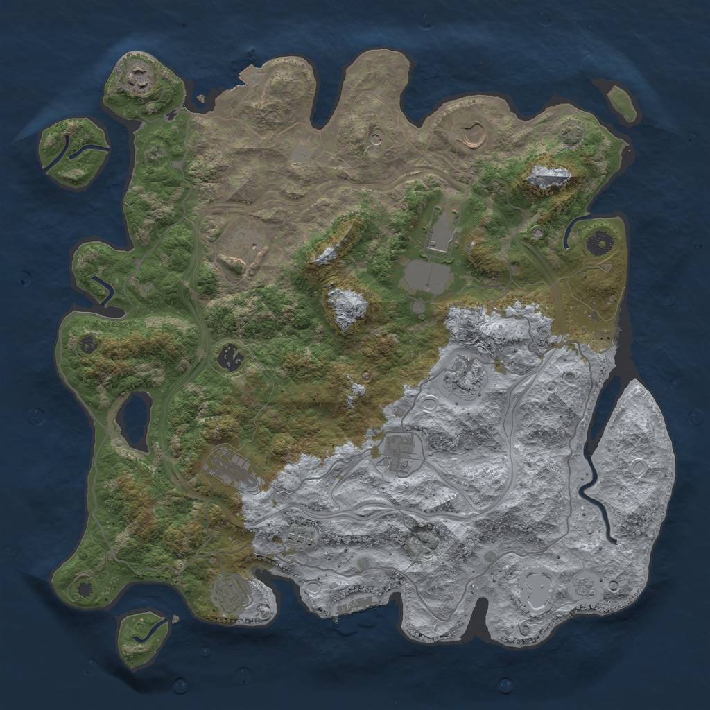 Rust Map: Procedural Map, Size: 4250, Seed: 340102934, 17 Monuments