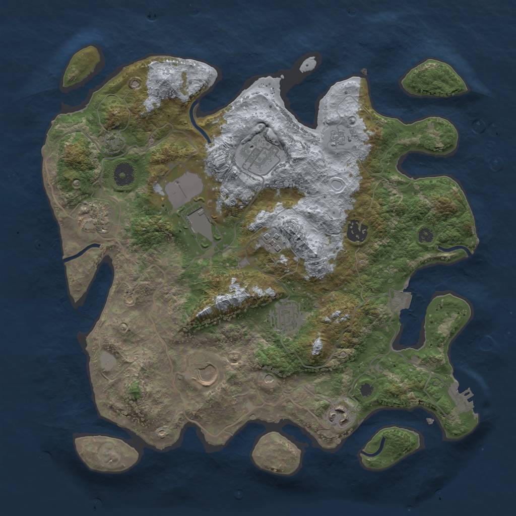 Rust Map: Procedural Map, Size: 3550, Seed: 9231979, 15 Monuments