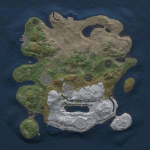 Thumbnail Rust Map: Procedural Map, Size: 3000, Seed: 1411849431, 12 Monuments