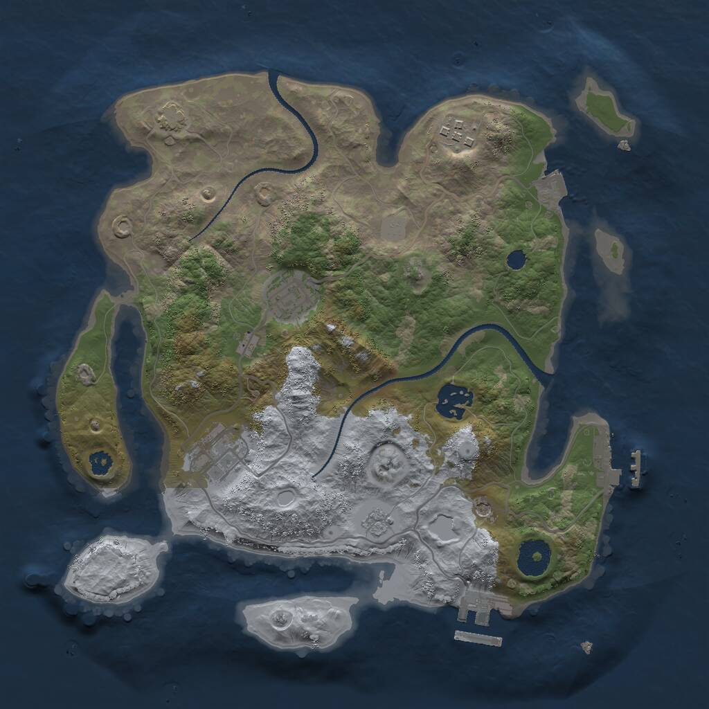 Rust Map: Procedural Map, Size: 3000, Seed: 1283426325, 10 Monuments