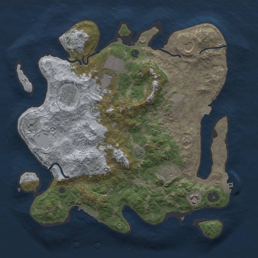Rust Map: Procedural Map, Size: 3500, Seed: 226893138, 14 Monuments
