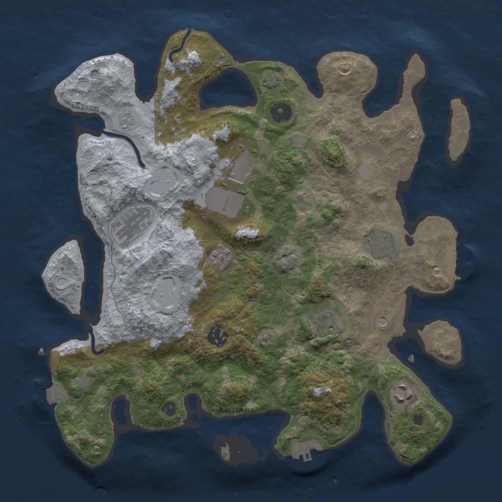 Rust Map: Procedural Map, Size: 3600, Seed: 8082023, 15 Monuments