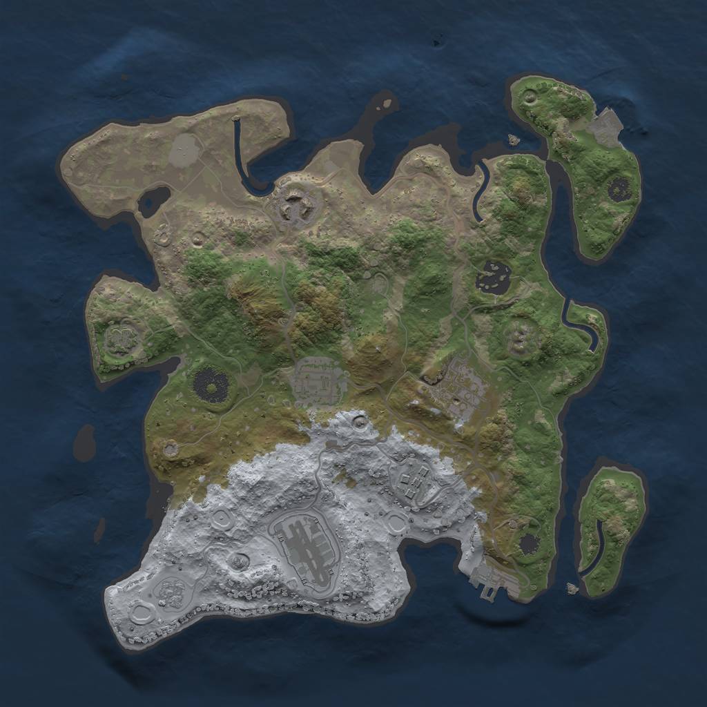 Rust Map: Procedural Map, Size: 3000, Seed: 4186, 12 Monuments