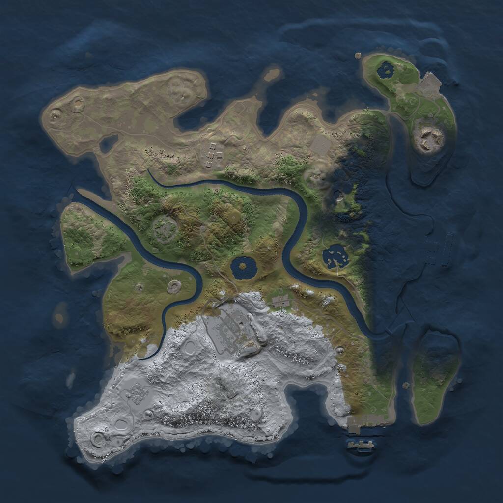 Rust Map: Procedural Map, Size: 3000, Seed: 4186, 10 Monuments