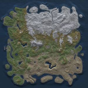 Thumbnail Rust Map: Procedural Map, Size: 5000, Seed: 527708, 17 Monuments