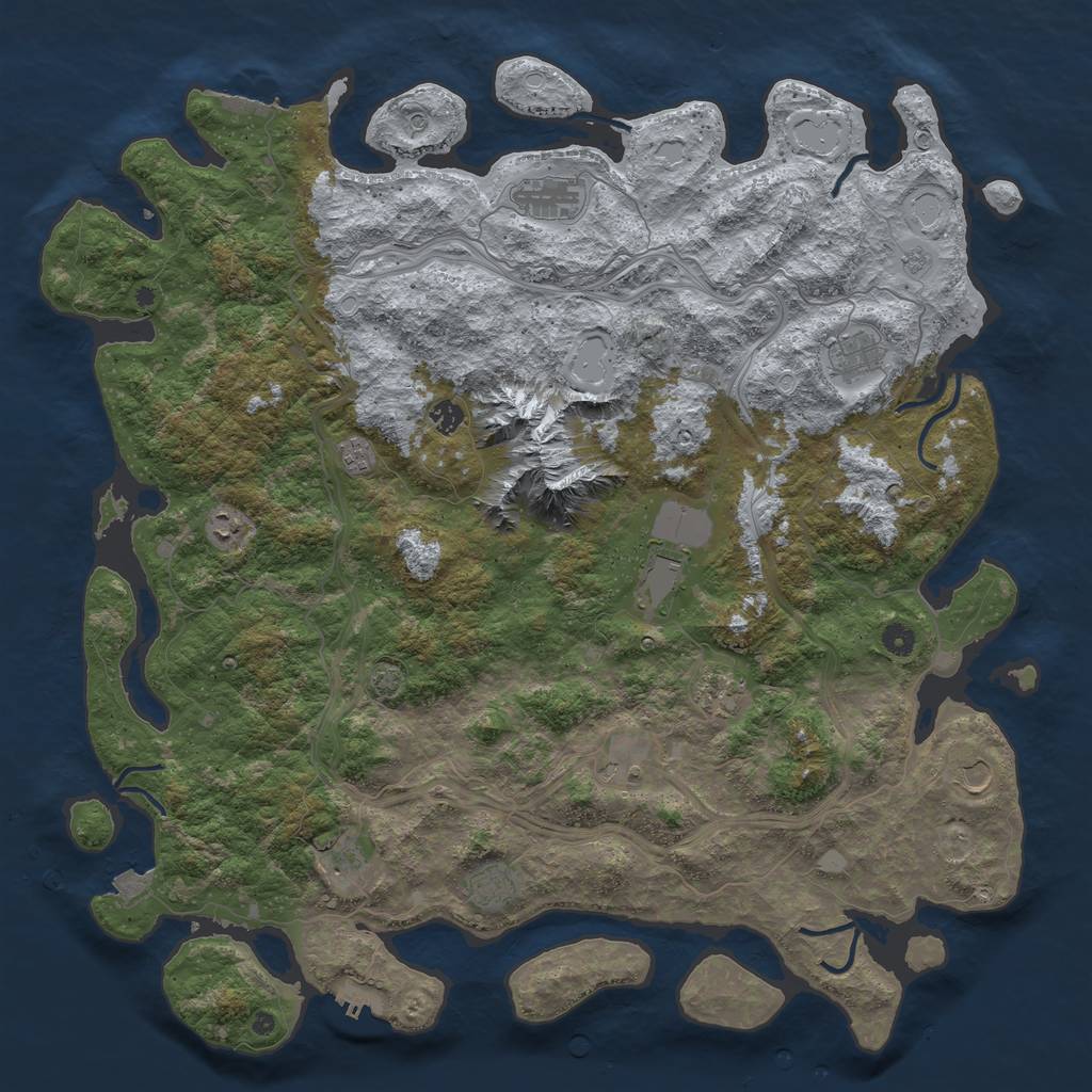 Rust Map: Procedural Map, Size: 5000, Seed: 527708, 19 Monuments