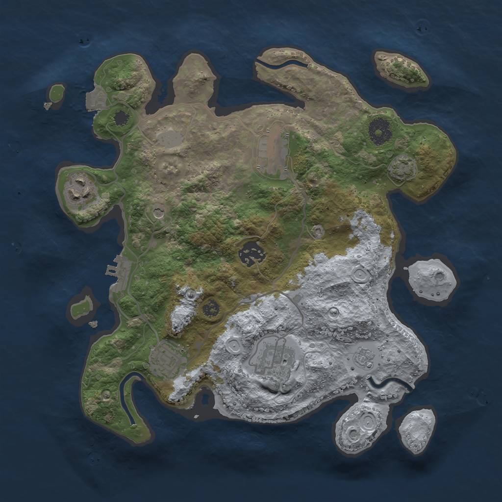 Rust Map: Procedural Map, Size: 3000, Seed: 221584188, 12 Monuments