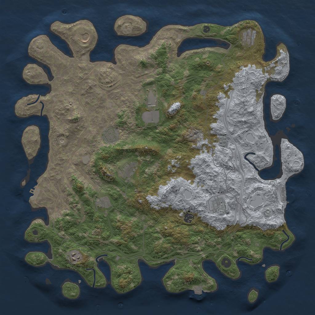 Rust Map: Procedural Map, Size: 4800, Seed: 2053050251, 18 Monuments