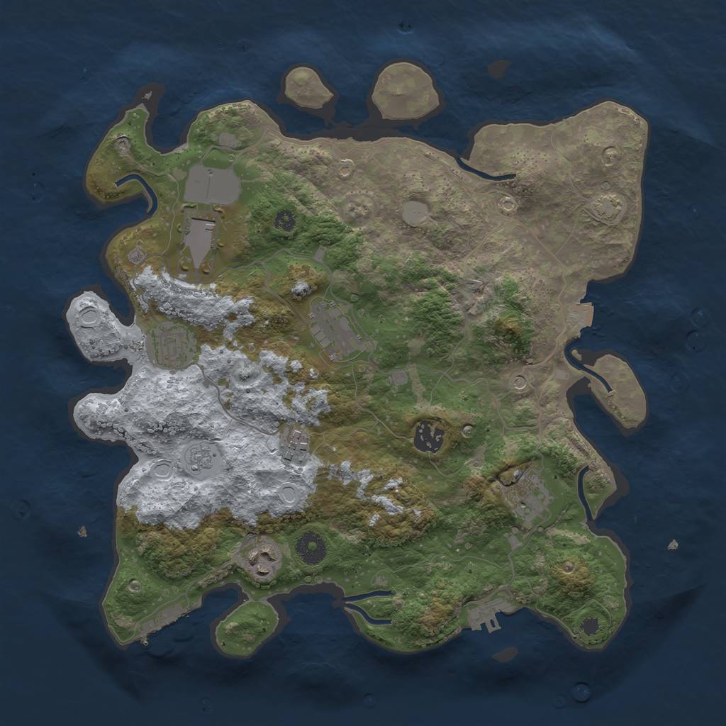 Rust Map: Procedural Map, Size: 3500, Seed: 919176294, 15 Monuments