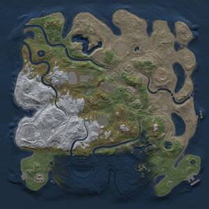 Thumbnail Rust Map: Procedural Map, Size: 4250, Seed: 1703329513, 15 Monuments