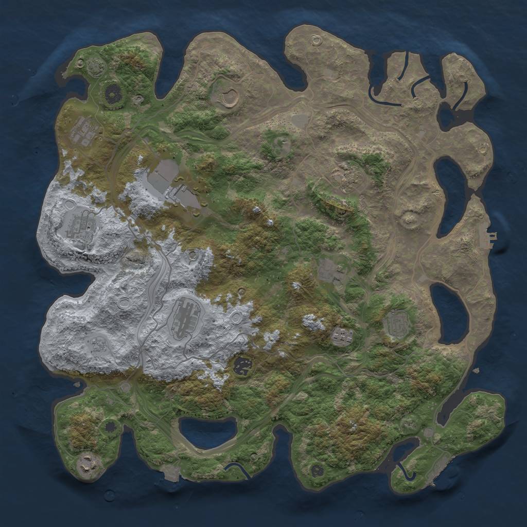 Rust Map: Procedural Map, Size: 4250, Seed: 1703329513, 19 Monuments