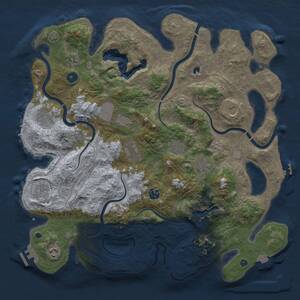Thumbnail Rust Map: Procedural Map, Size: 4250, Seed: 1703329513, 17 Monuments