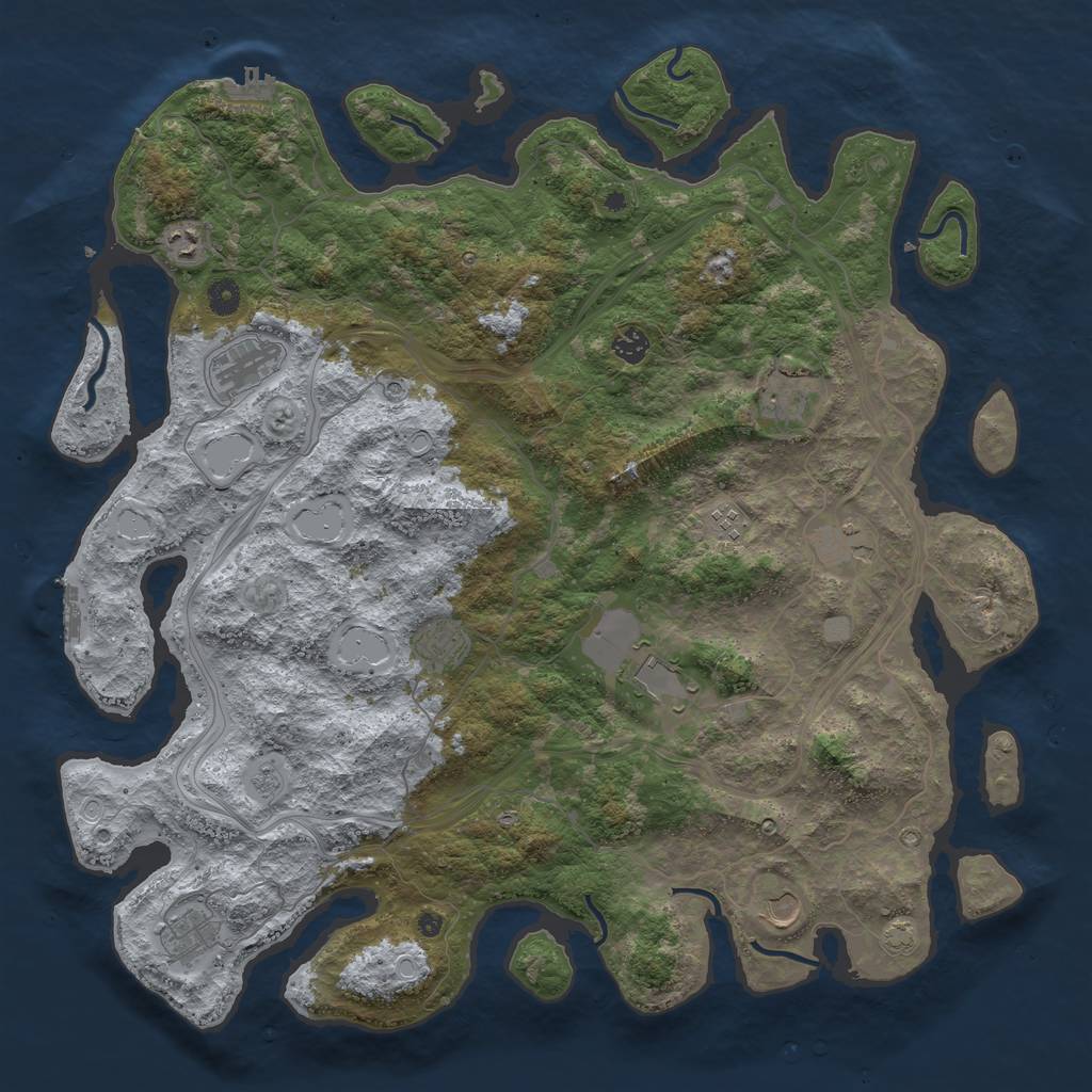 Rust Map: Procedural Map, Size: 4650, Seed: 155000, 18 Monuments