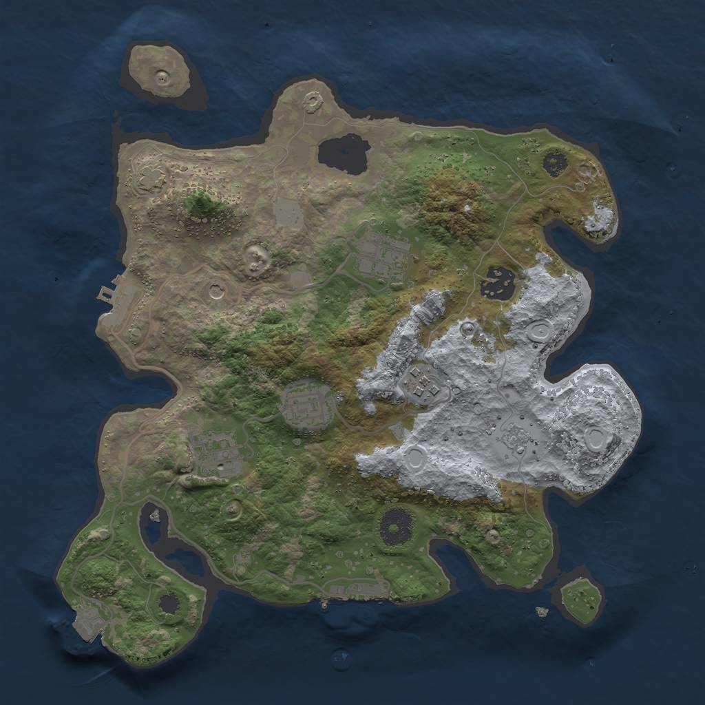 Rust Map: Procedural Map, Size: 3000, Seed: 9134, 13 Monuments